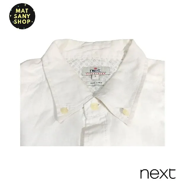Kemeja Linen Lengan Panjang Putih Next Resort Wear Formal