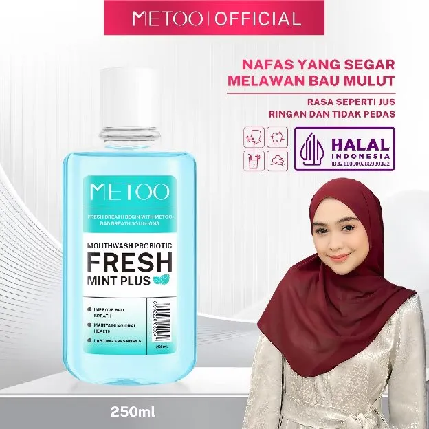 MeToo Mouthwash Fresh Mint 250ml nafas segar menghilangkan bau mulut kumur karang gigi