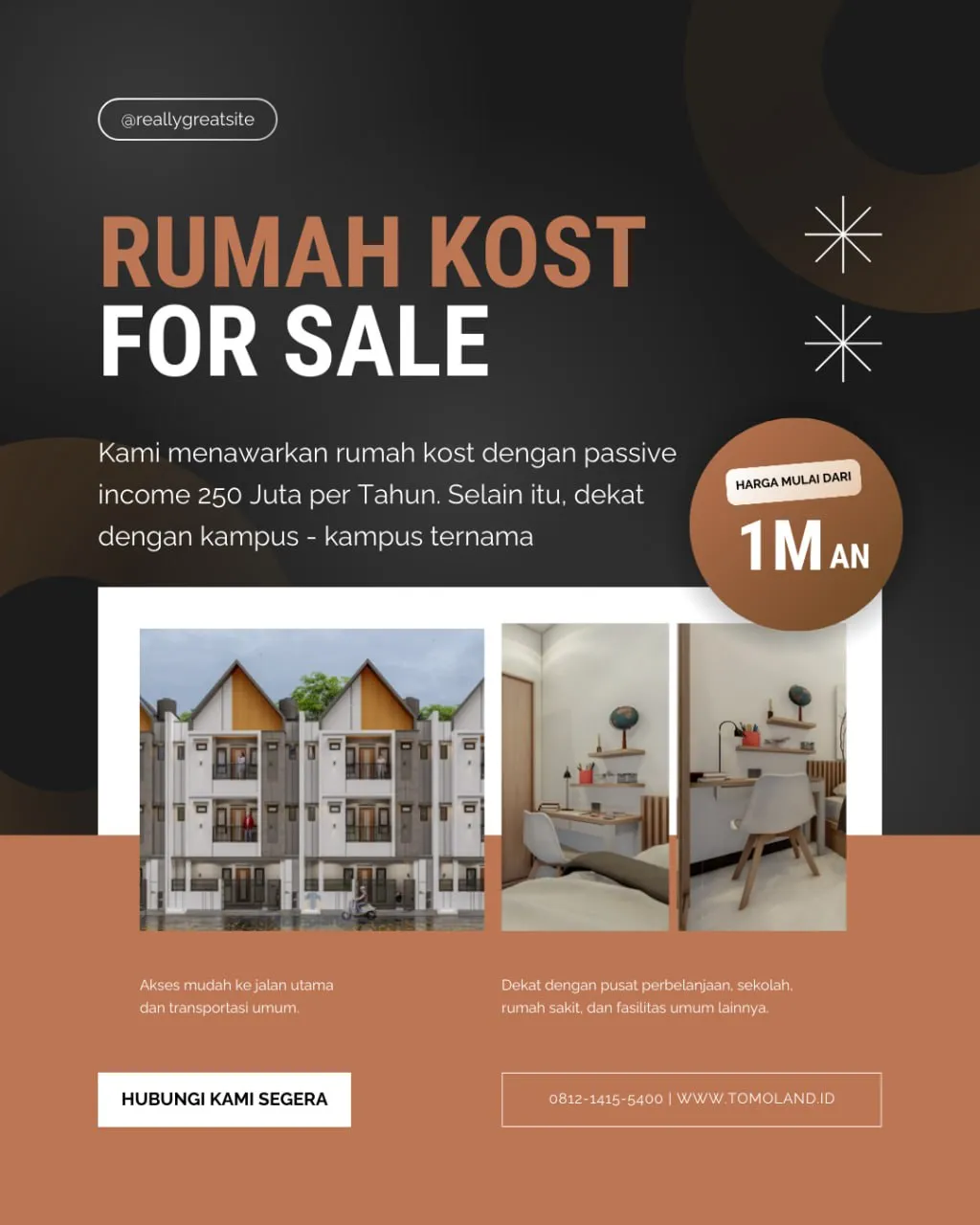 Rumah Kost Premium di Malang Selatan, Dekat UIN 3, Cuma 1 M
