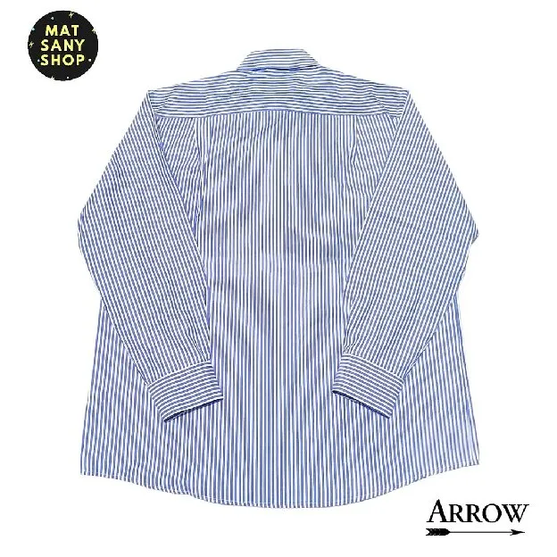 Kemeja Lengan Panjang Kasual Kantor Formal Arrow Garis Garis