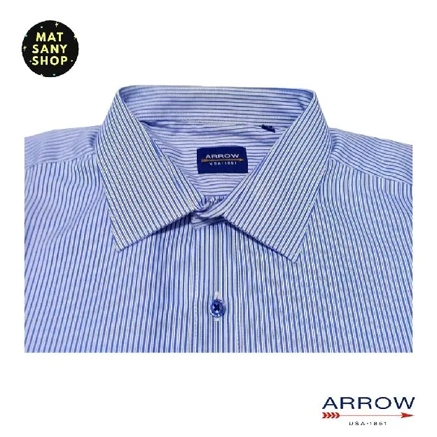 Kemeja Formal Kasual Resmi Kerja Kantor Arrow Garis Garis Stripes Short Sleeve Lengan Pendek