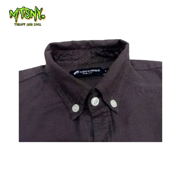 Kemeja Lengan Panjang CottonGo Basic Polos Body Fit Marun