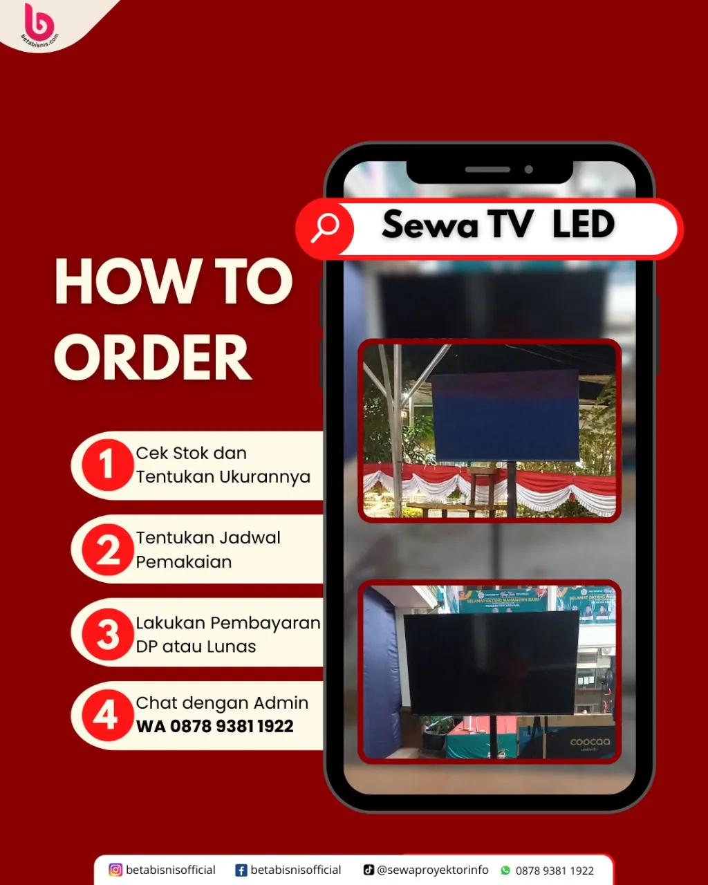 Penyewaan TV LED Pekanbaru Berbagai Ukuran Inch