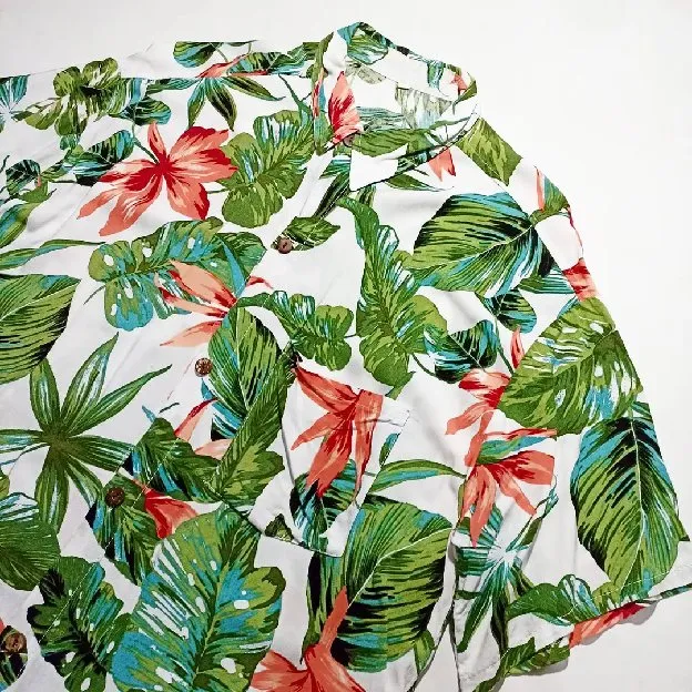 Kemeja Pantai Hawai Floral Grafis Musim Panas Vintage