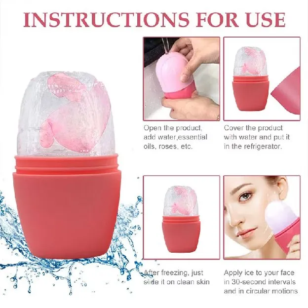 Ice Facial Massager dan Ice Facial Roller Wajah food grade untuk Kulit Lebih Kencang dan Kencang