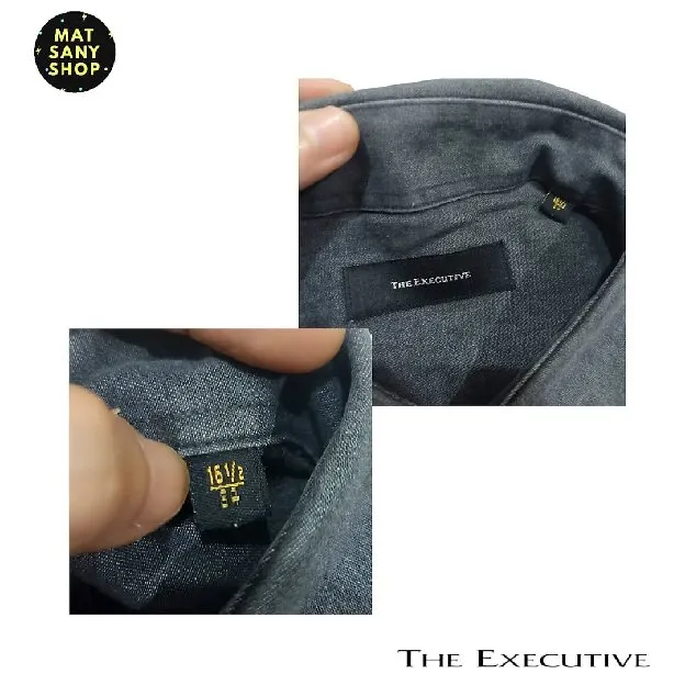 Kemeja Denim Jeans Lengan Pendek The Executive Kasual Formal