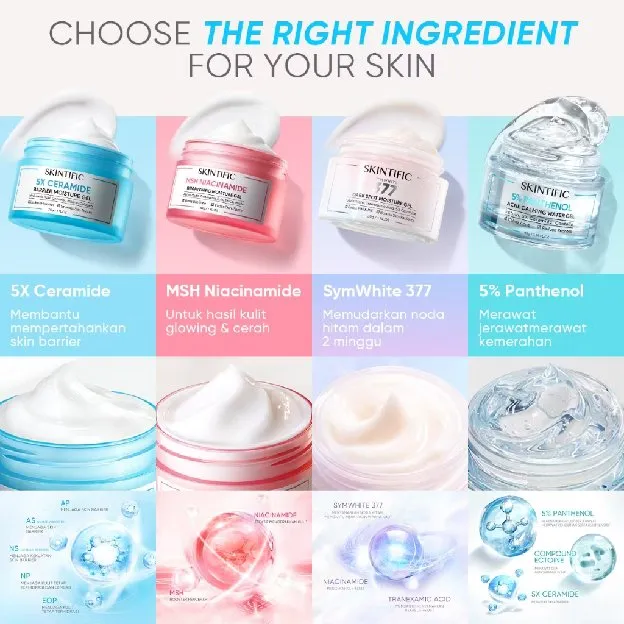 SKINTIFIC MOISTURIZER COLLECTION MSH Niacinamide Brightening Moisturizer Gel - 5X Ceramide Barrier