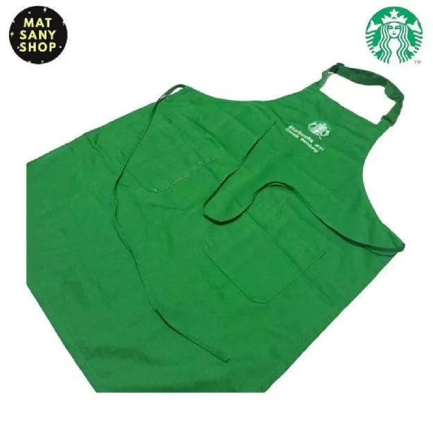 Celemek Green Apron Starbucks Coffee Ciwalk Bandung Vintage