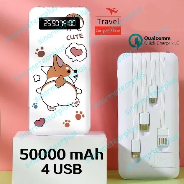Powerbank 50000mAh 4 Kabel Fast Charging Digital Display