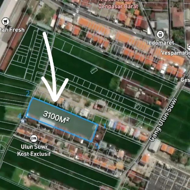 Dijual 31 are, Jl. Gunung Soputan Gg. Ulun Suwi Pemecutan Denpasar
