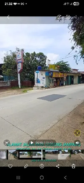 JUAL empat kios  4 TOKO RUKO RUMAH PINTU 106M SHM TEPI PINGGIR JALAN RAYA ASPAL CISEENG BOGOR CICIL