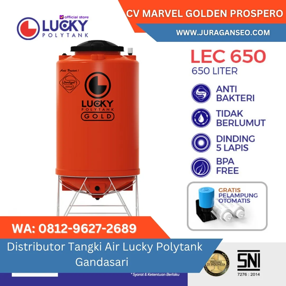 AWET  Distributor Tangki Air Lucky Polytank Gandasari