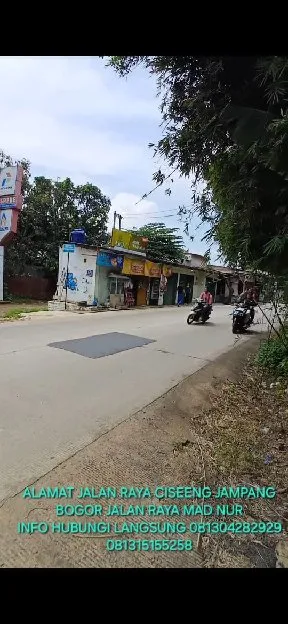 JUAL empat kios  4 TOKO RUKO RUMAH PINTU 106M SHM TEPI PINGGIR JALAN RAYA ASPAL CISEENG BOGOR CICIL