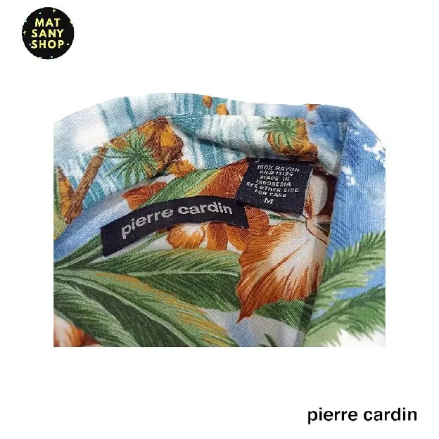 Kemeja Hawai Pantai Tropical Plant Full Print Pierre Cardin