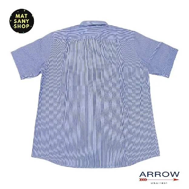Kemeja Formal Kasual Resmi Kerja Kantor Arrow Garis Garis Stripes Short Sleeve Lengan Pendek