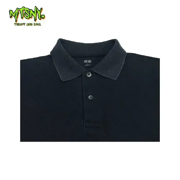 Kemeja Kaos Kerah Polo Shirt Uniqlo Basic Polos Hitam