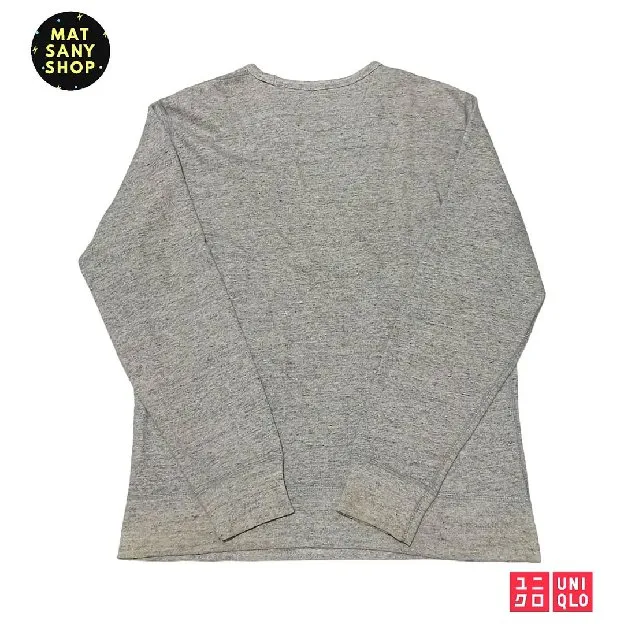 Sweater Crewneck Kasual Uniqlo Basic Abu Abu Sweatshirt