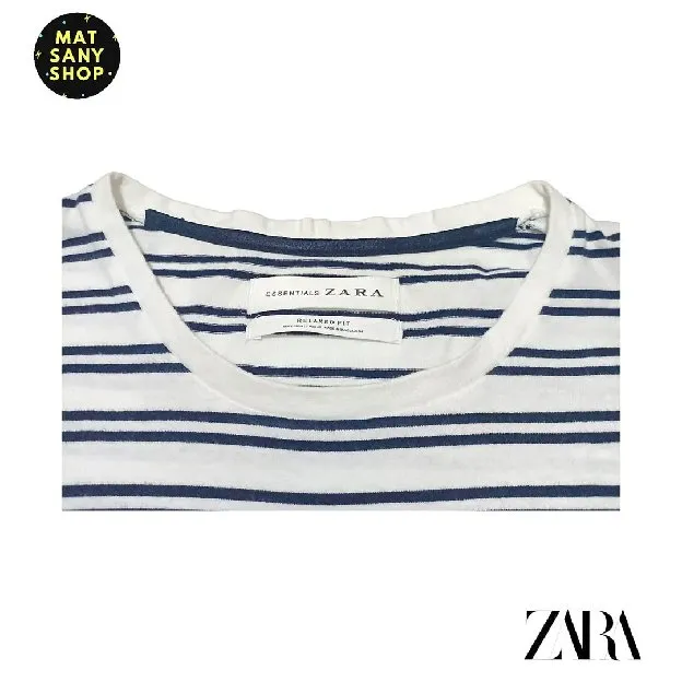 Kaos Tshirt Essentials Zara Stripe Stripes Strip Salur Garis