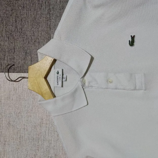 Kaos polo shirt Basic Lacoste White colour Size L