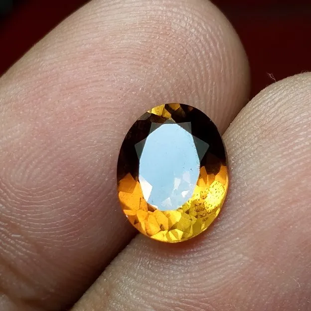 Natural topaz yellow brown asli batu