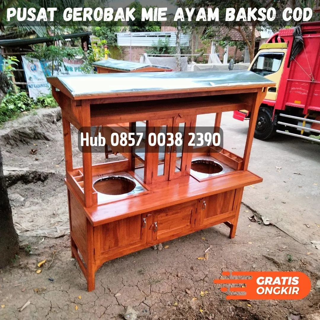 Pabrik Rombong gerobak mie ayam bakso joglo Kec Paiton Probolinggo Bayar COD Free Ongkir