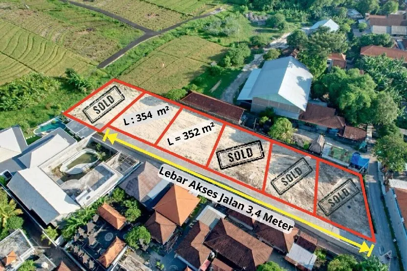 Dijual 3,52 & 3,54 are, Jl. Raya Padonan Tibubeneng Dalung Kuta Utara