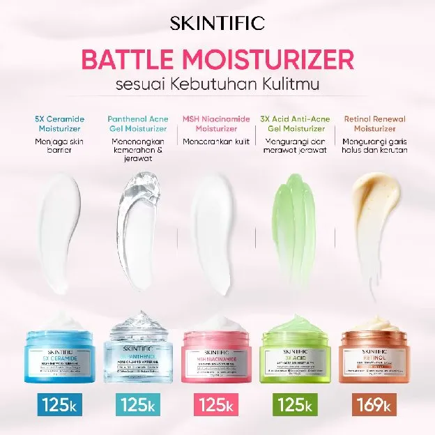 SKINTIFIC MOISTURIZER COLLECTION MSH Niacinamide Brightening Moisturizer Gel - 5X Ceramide Barrier