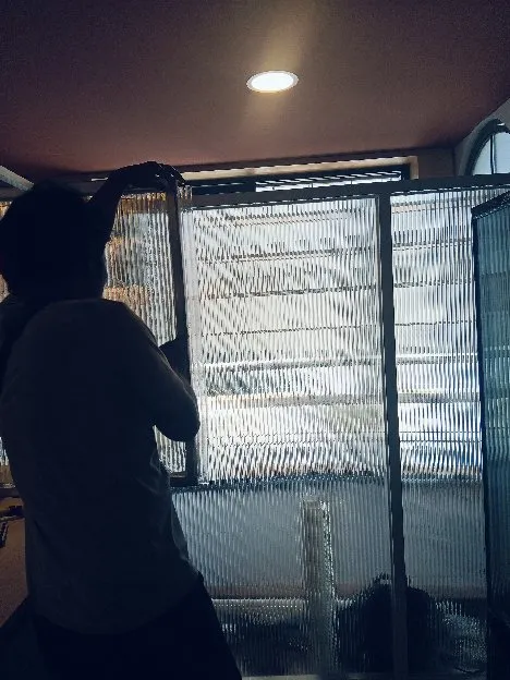 sticker sandblast kaca rumah cibubur