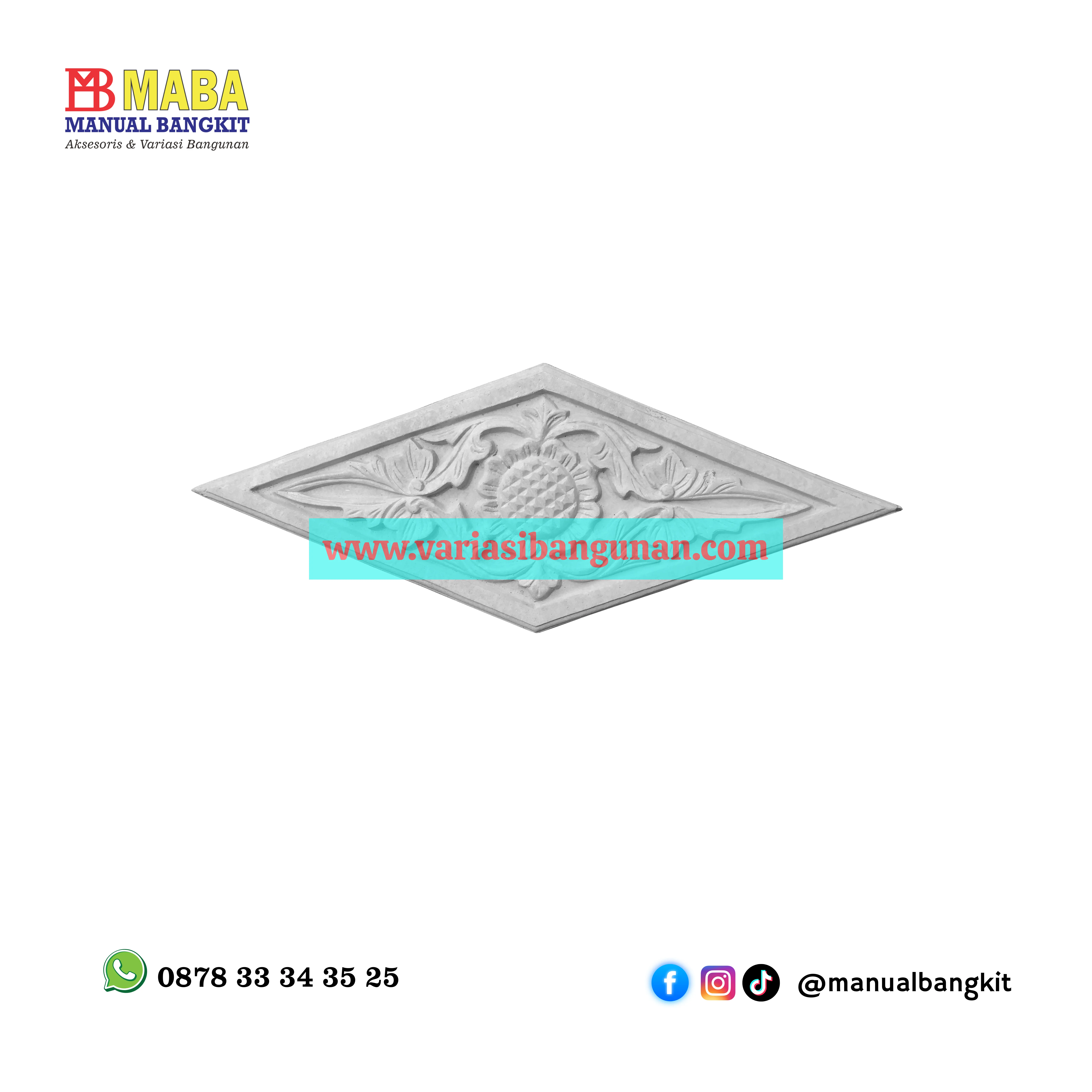 Ornamen dinding wajik cor