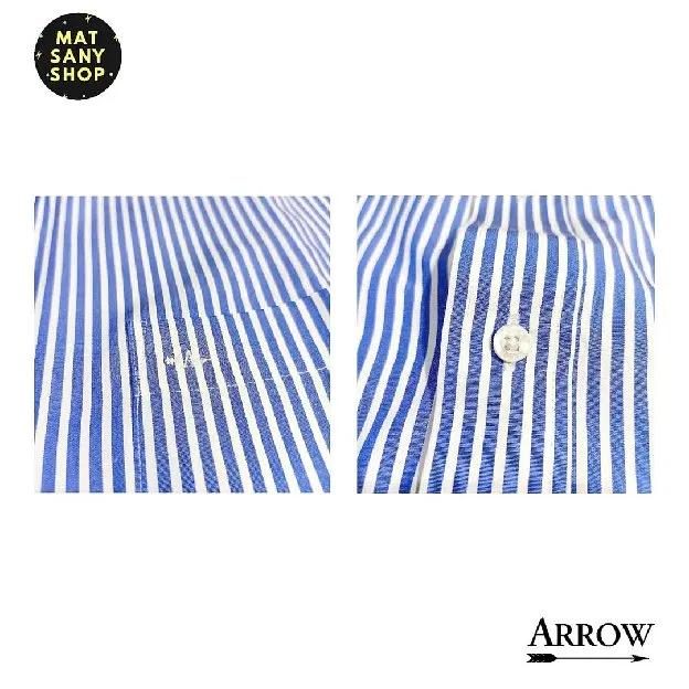 Kemeja Lengan Panjang Kasual Kantor Formal Arrow Garis Garis