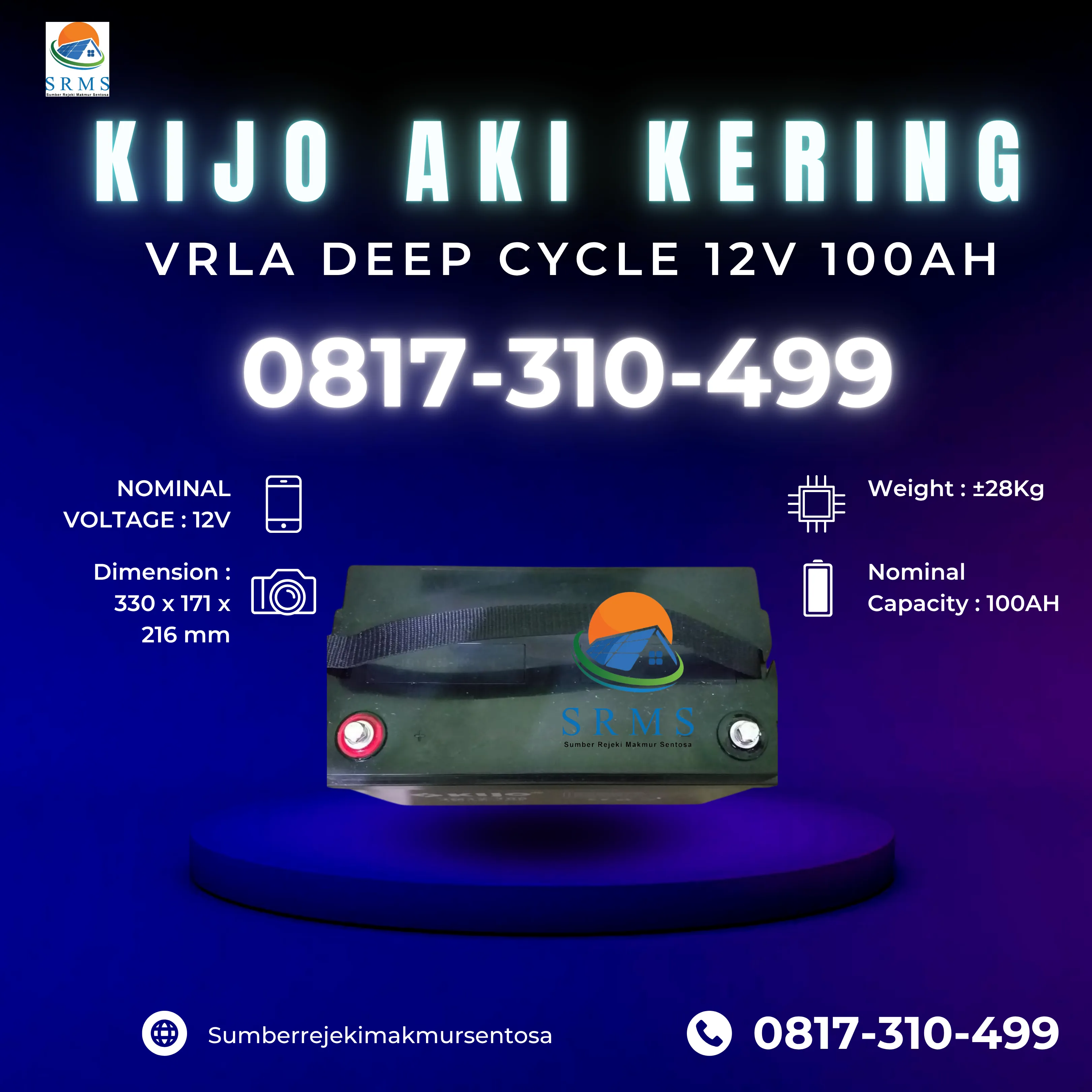 Jual Baterai Kijo Vrla 12v 100 Ah Sidoarjo