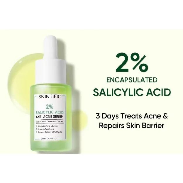 SKINTIFIC Acne Byebye Set - Salicylic Acid Anti Acne Serum 20gr 40gr - Salicylic Acid Acne Spot