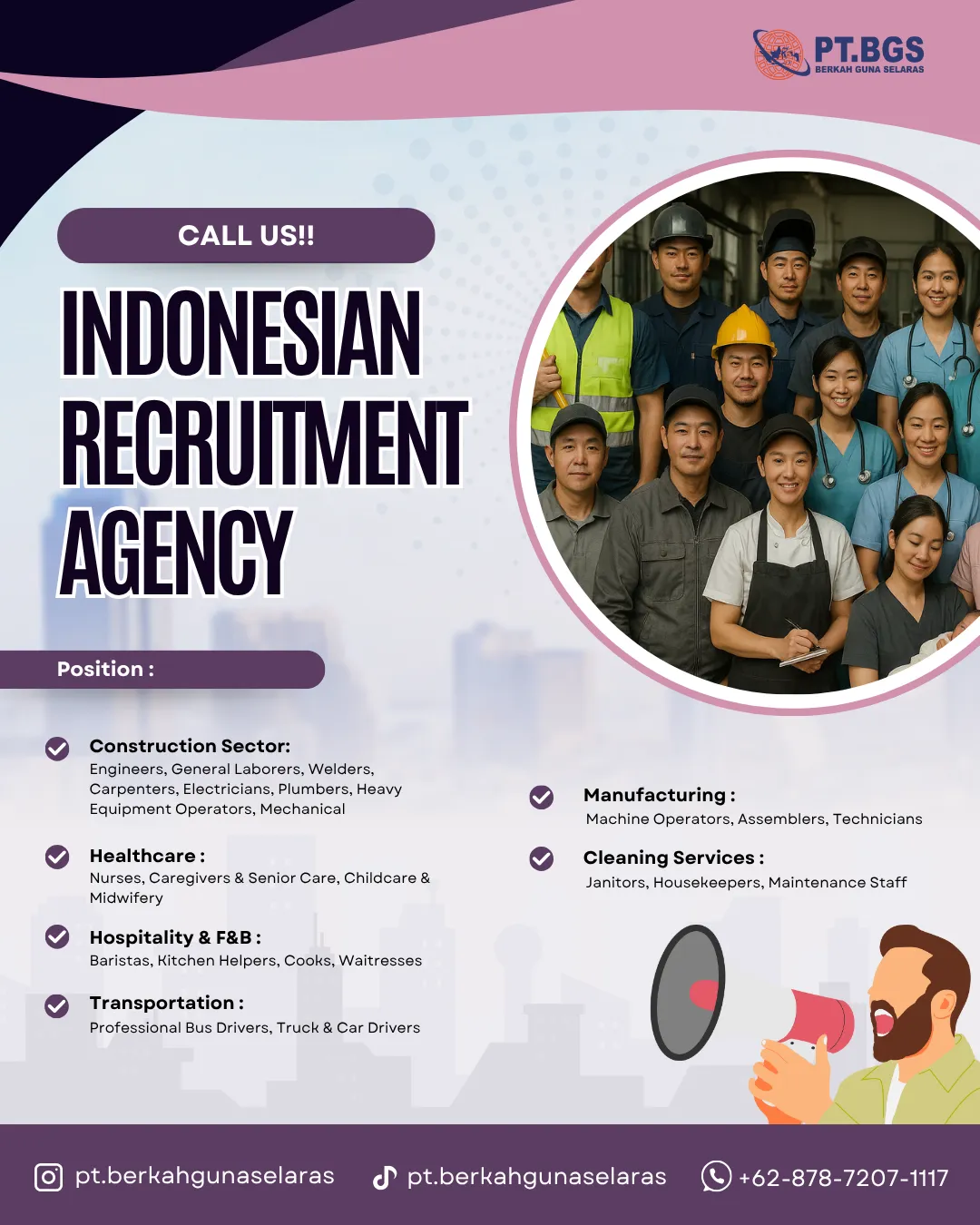 Unskill Unskill Worker Supplier In Indonesia For Al-Qassim, Saudi Arabia ...