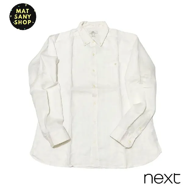 Kemeja Linen Lengan Panjang Putih Next Resort Wear Formal