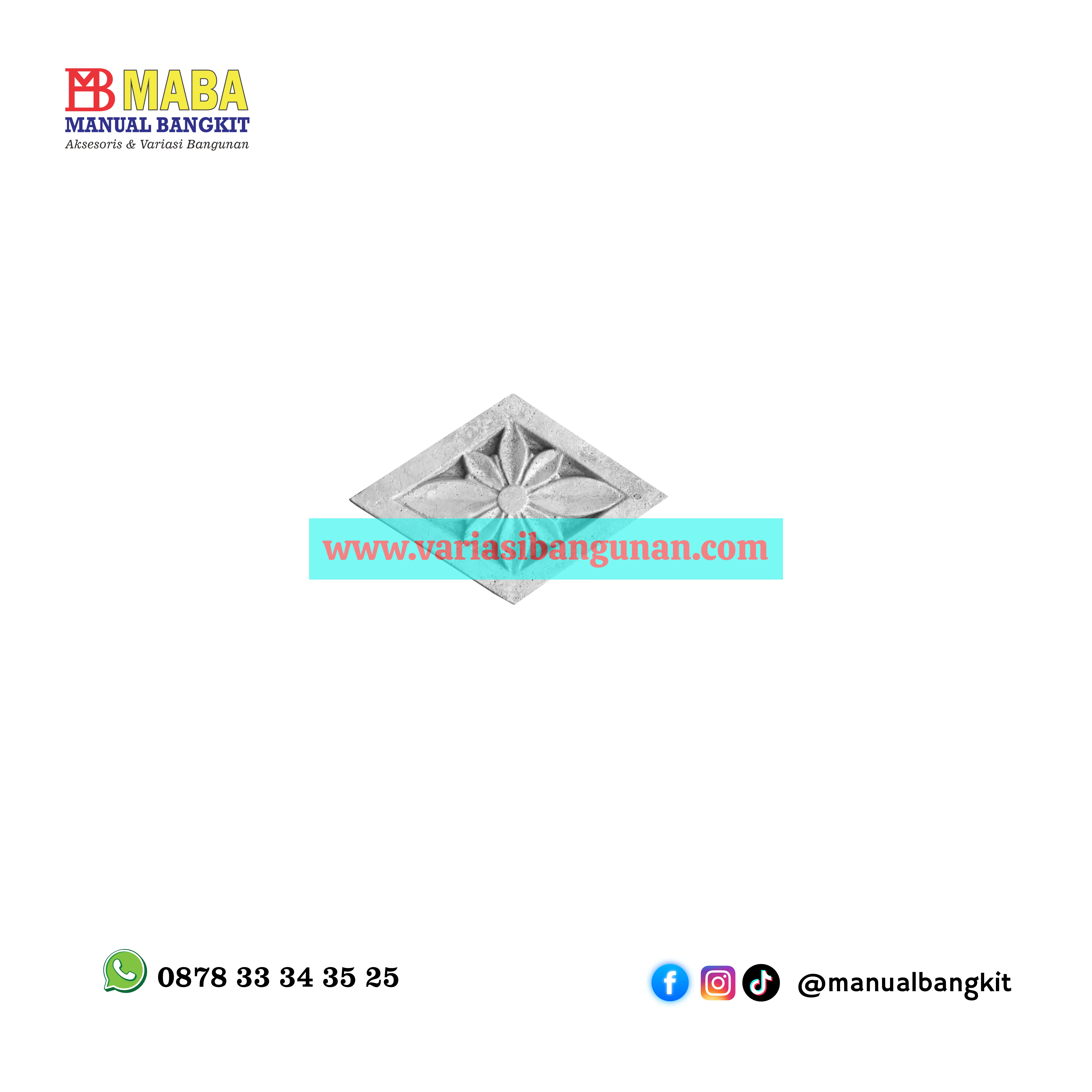 Ornamen dinding wajik cor kecil