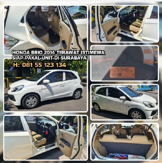 JUAL CEPAT HONDA BRIO 2014 TERAWAT ISTIMEWA SIAP PAKAI. UNIT DI SURABAYA.