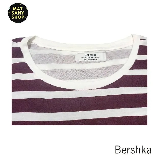 Kaos Tshirt Stripe Strip Salur Garis Essentials Bershka Vintage Casual