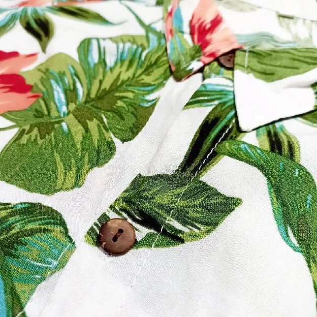 Kemeja Pantai Hawai Floral Grafis Musim Panas Vintage