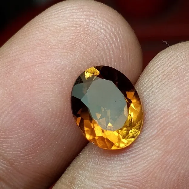 Natural topaz yellow brown asli batu