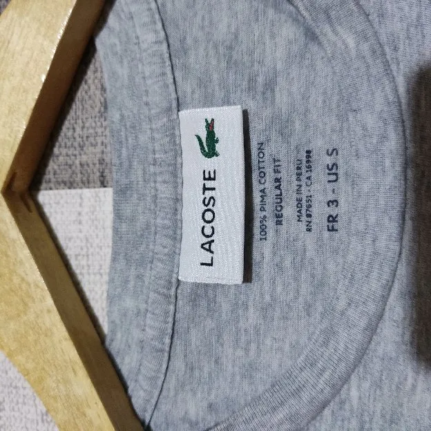 Kaos LACOSTE grey colour Cotton Pima Size S