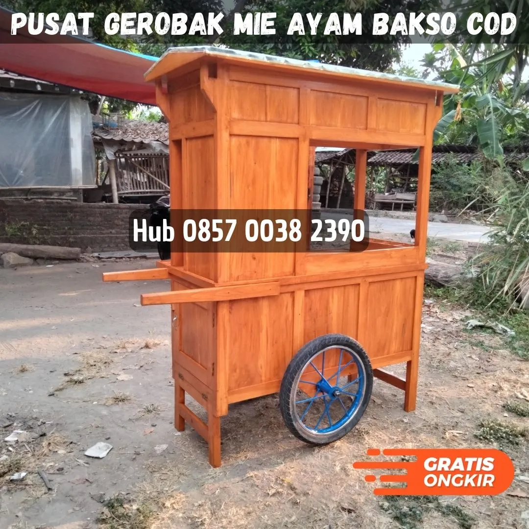Ahli Rombong gerobak mie ayam harga Kec Kasembon Malang Bayar COD Free Ongkir