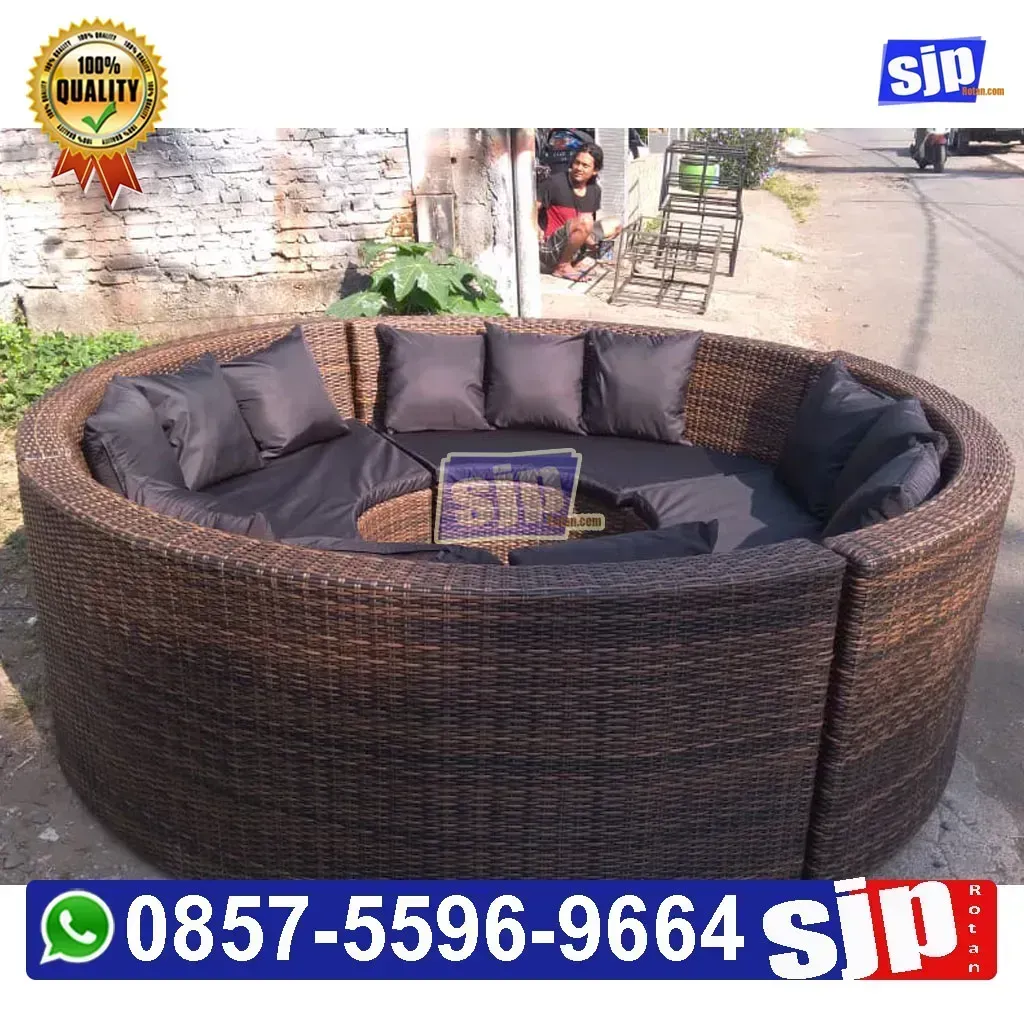 produsen sofa rotan sintetis model lingkaran