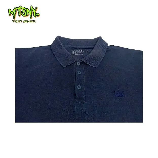Kaos Polo Pria Screamous Hitam Polos Lengan Pendek Casual
