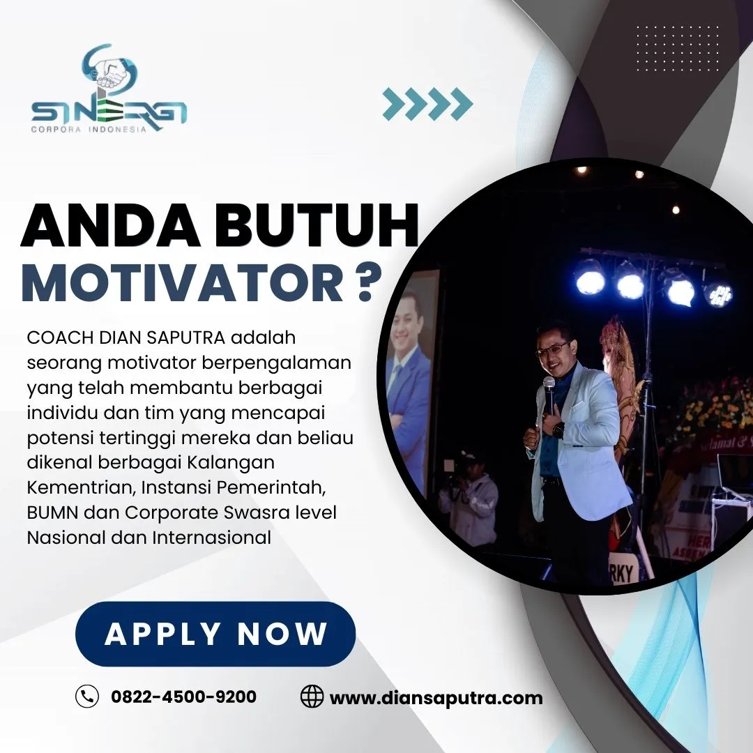 Jasa Training Motivasi Perusahaan Bontang , Terpercaya & Solutif,Dian Saputra
