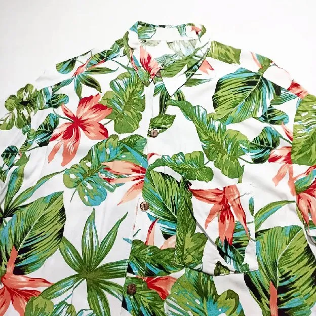 Kemeja Pantai Hawai Floral Grafis Musim Panas Vintage