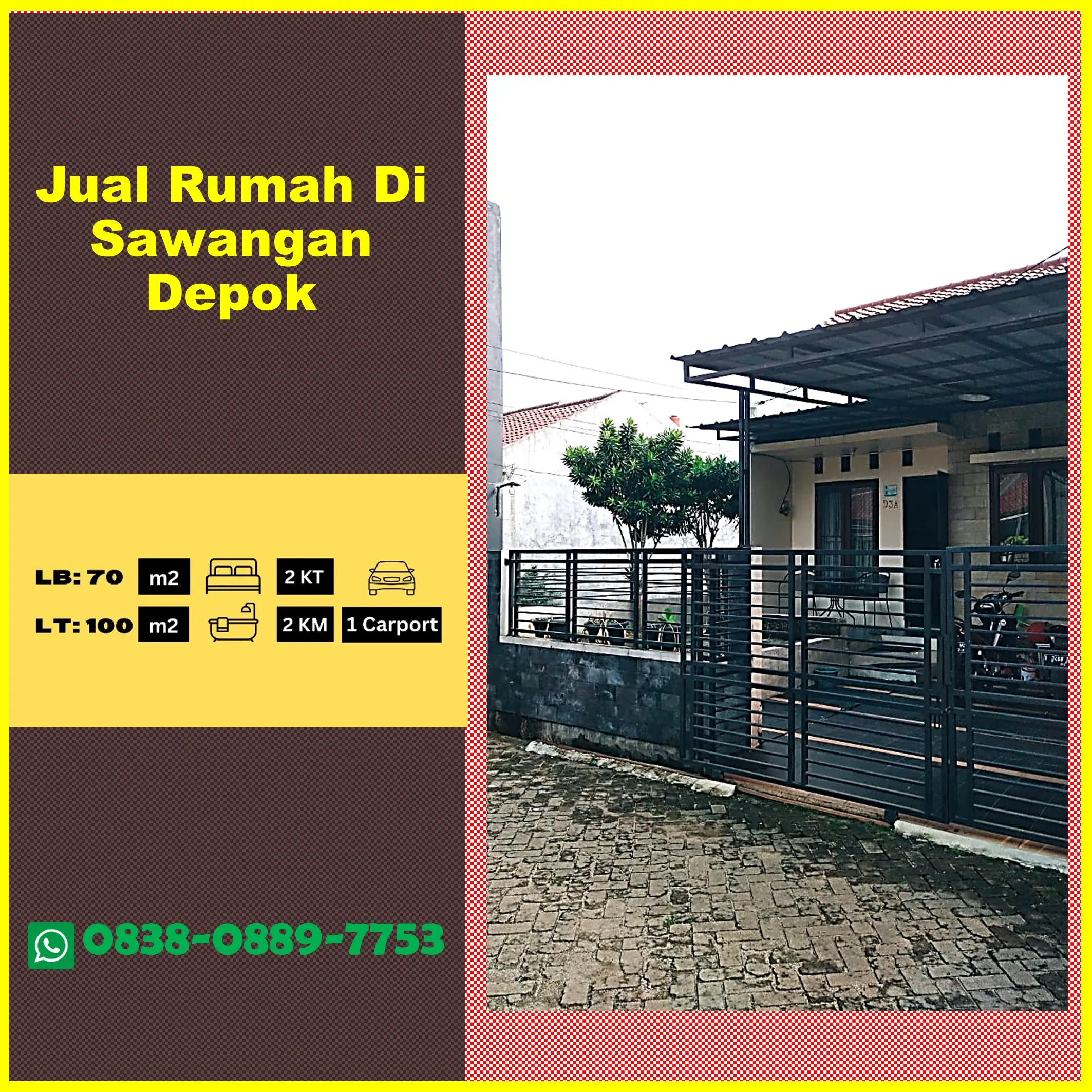Jual Rumah Bebas Banjir Dekat Tol  Sawangan Depok