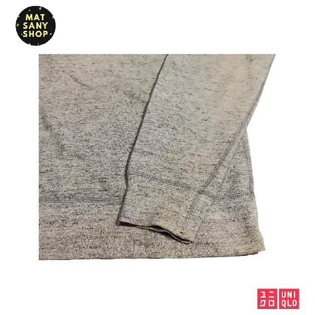 Sweater Crewneck Kasual Uniqlo Basic Abu Abu Sweatshirt