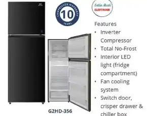 Kulkas 2 Pintu Merek Gea 356l