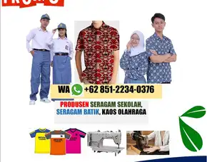 Produsen Seragam Batik Solo Pabrik Bordir Nama Seragam Sekolah Terdekat  Kediri Jawa Timur
