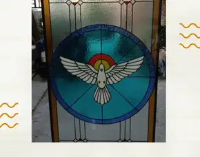 Pesan Kaca Stained Kaca Patri Grafir Inlay Gereja Lingga